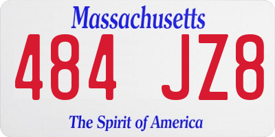 MA license plate 484JZ8
