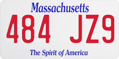 MA license plate 484JZ9