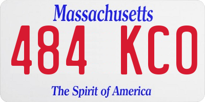 MA license plate 484KC0