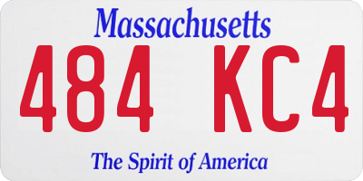 MA license plate 484KC4