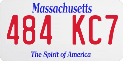 MA license plate 484KC7