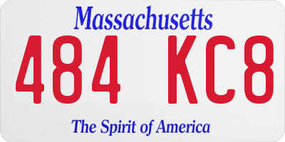MA license plate 484KC8