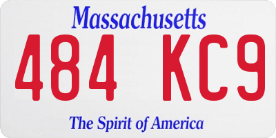 MA license plate 484KC9