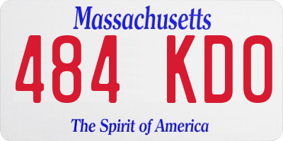 MA license plate 484KD0
