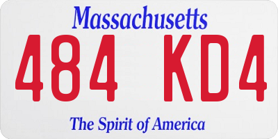 MA license plate 484KD4