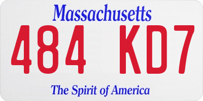 MA license plate 484KD7