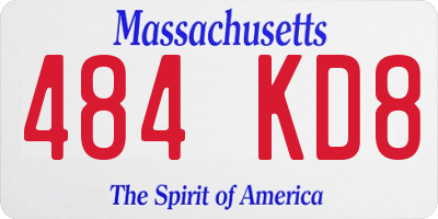 MA license plate 484KD8