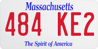 MA license plate 484KE2
