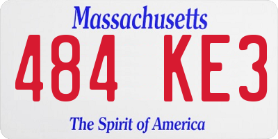 MA license plate 484KE3