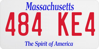 MA license plate 484KE4