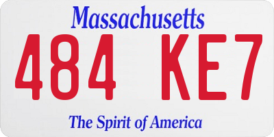 MA license plate 484KE7