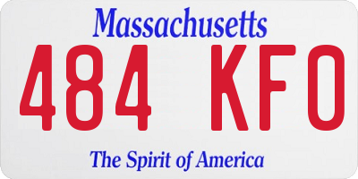 MA license plate 484KF0