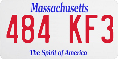 MA license plate 484KF3