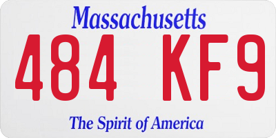 MA license plate 484KF9
