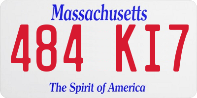 MA license plate 484KI7