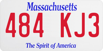 MA license plate 484KJ3