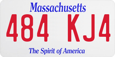 MA license plate 484KJ4