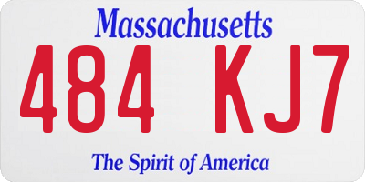 MA license plate 484KJ7
