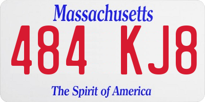 MA license plate 484KJ8