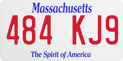 MA license plate 484KJ9