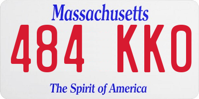MA license plate 484KK0