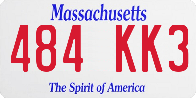 MA license plate 484KK3