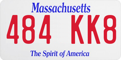 MA license plate 484KK8