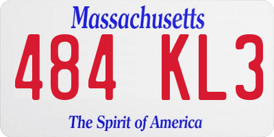 MA license plate 484KL3