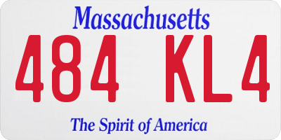 MA license plate 484KL4