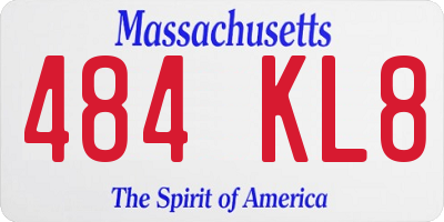 MA license plate 484KL8