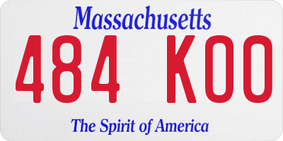 MA license plate 484KO0