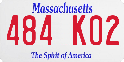 MA license plate 484KO2