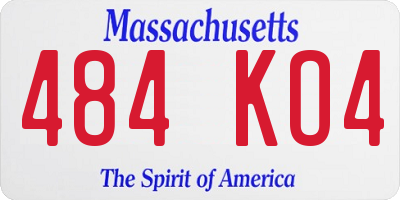 MA license plate 484KO4