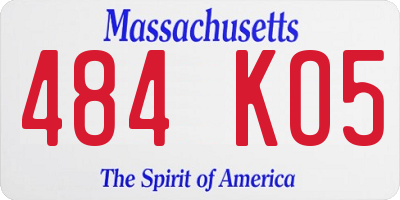 MA license plate 484KO5