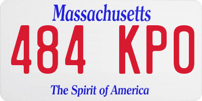 MA license plate 484KP0