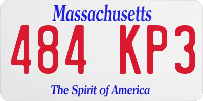 MA license plate 484KP3