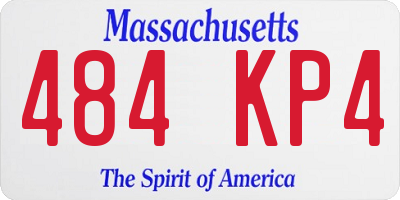MA license plate 484KP4