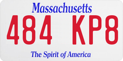 MA license plate 484KP8