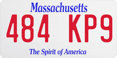 MA license plate 484KP9