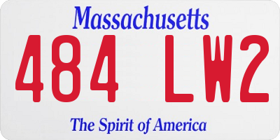 MA license plate 484LW2