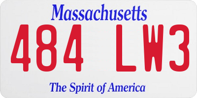 MA license plate 484LW3