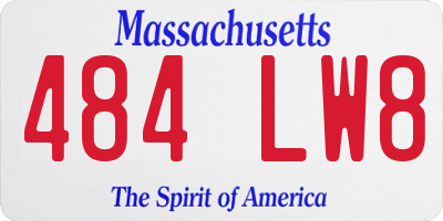 MA license plate 484LW8