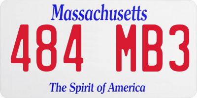 MA license plate 484MB3