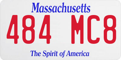 MA license plate 484MC8
