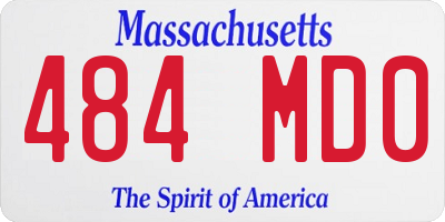 MA license plate 484MD0