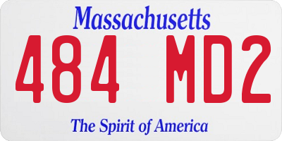 MA license plate 484MD2