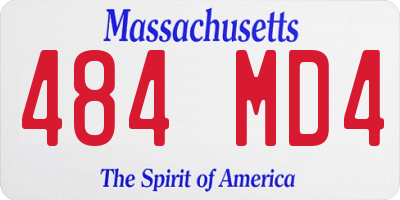 MA license plate 484MD4