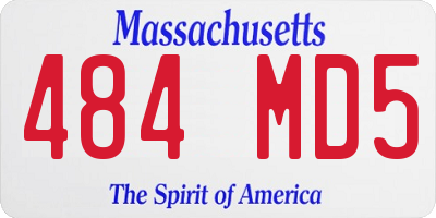MA license plate 484MD5