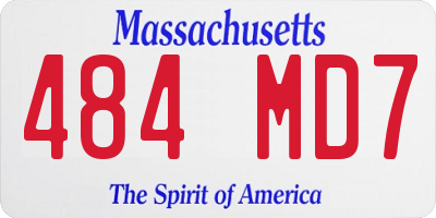 MA license plate 484MD7