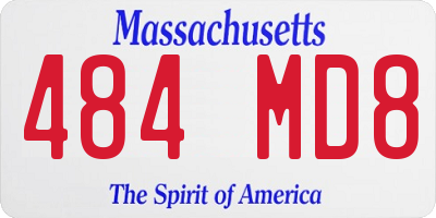 MA license plate 484MD8